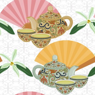 茶具茶杯茶壶茶文化设计扇子png素材